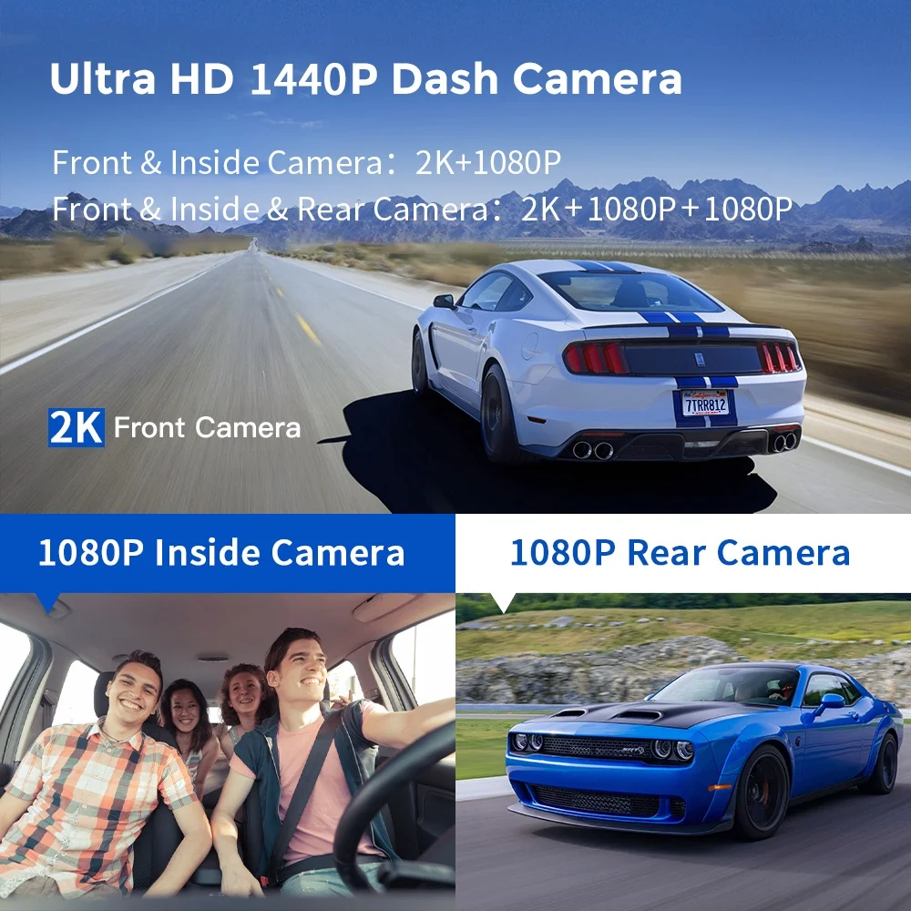  DVR  , GPS IR ߰ ð, 24 ð   ķڴ, 3 ä WiFi  ķ, 2K 1440P + 1080P