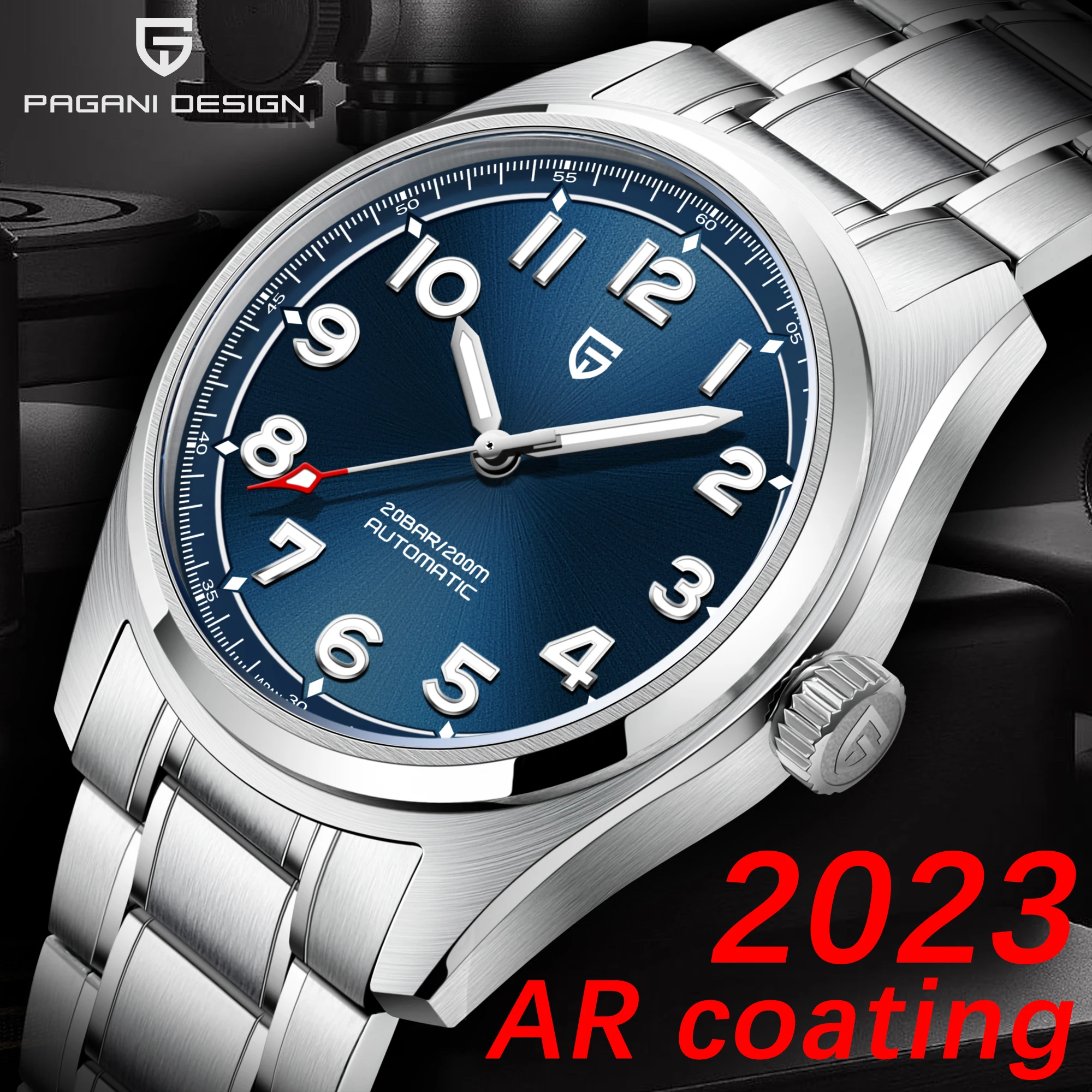 

PAGANI DESIGN 2023 38mm Top Brand Men's Mechanical Watch Stainless Steel NH35 AR Coating Sapphire Simple Luxury Waterproof Clock