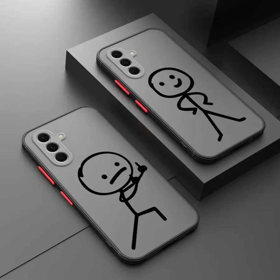 Cute Stick Figure Lines Phone Case - Stylish Back Cover Design