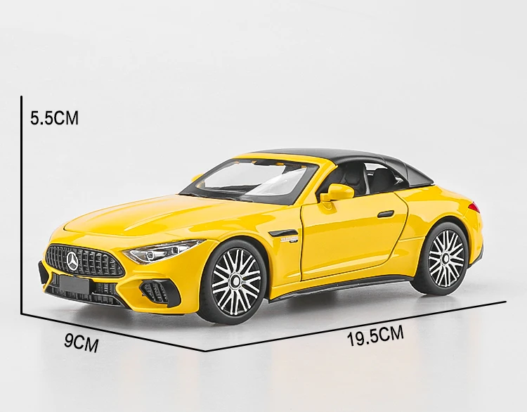 S29e54ee3c72b440da5e7ea91711975a5B 1:24 Benz SL63 AMG Supercar Alloy Die Cast Toy Car Model Sound and Light Children's Toy Collectibles Birthday Gift