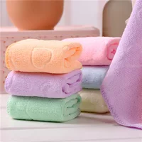 Candy Color Microfiber Kindergarten Square Children's Washing Hands Cleansing Soft Quick-drying Small Towel Hook Up Handkerchief 5
