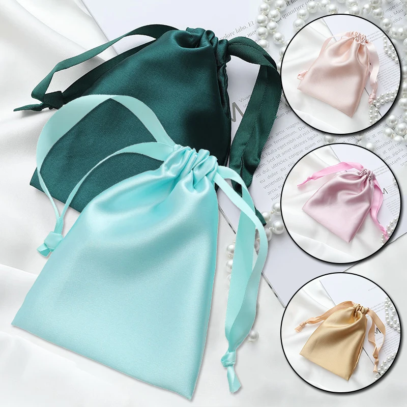 

Imitation Silk Satin Anti-Dust Drawstring Bags Wedding Party Candy Gift Packing Tote Cosmetic Jewelry Wrapping Storage Pouch