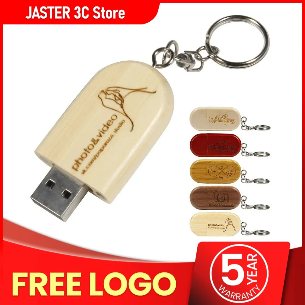 USB Flash Drive Wood Customized 4GB 8GB 16GB 32GB 64GB 128GB
