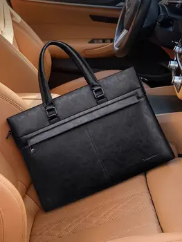 Borsa da Uomo per Affari, Valigetta per Ufficio, Borsa a Tracolla per Laptop di Grande Capacità