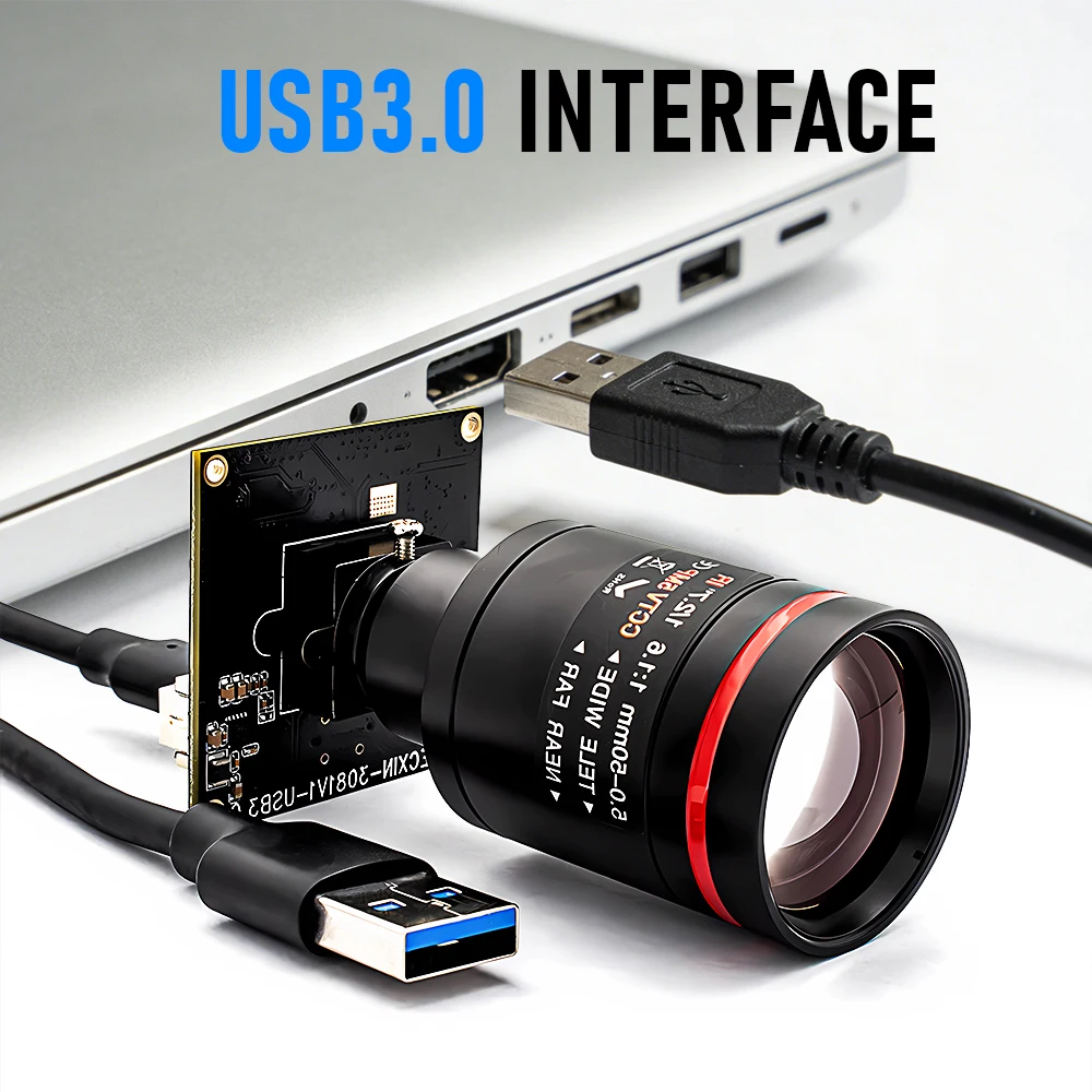 M12 Varifocal Lens 10X Zoom 2.3MP 120FPS Global Shutter USB3.0 Camera Plug And P