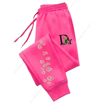 Women's Pants D.R. Bear Letter Graphic Print High quality Trousers Street Aesthetic Sweatpants Running Joggger Pants for Woman 1