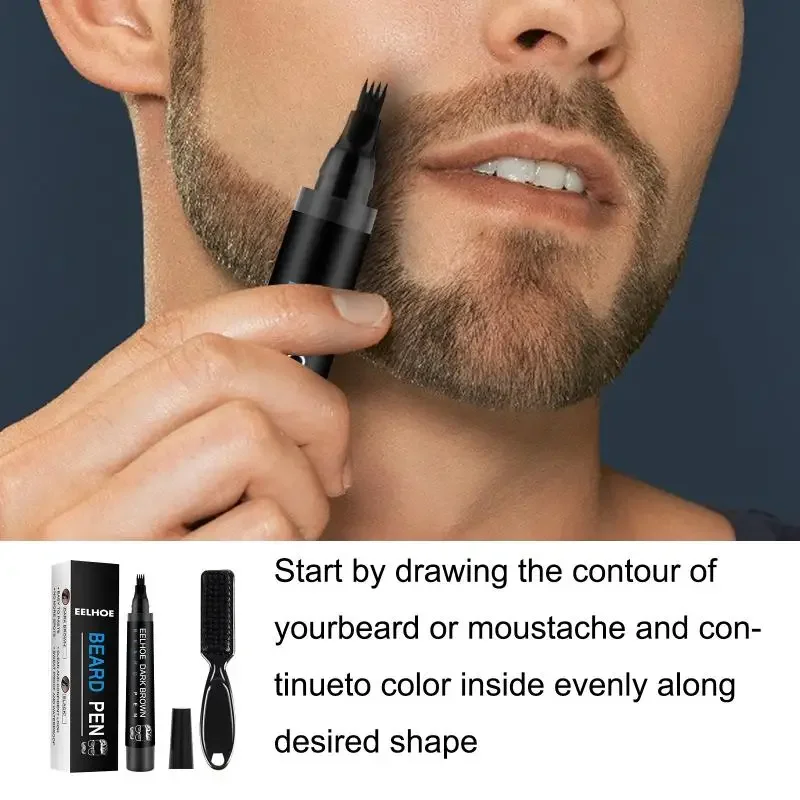 Beard Filling Pen Kit Beard Enhancer Brush Coloring Shaping Tools Hair Pencil Man Cosmetic hair growth oil hair restoration products beard growth oil