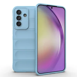 Enhanced Shockproof Silicone Back Cover for Galaxy A55 (Light Blue)