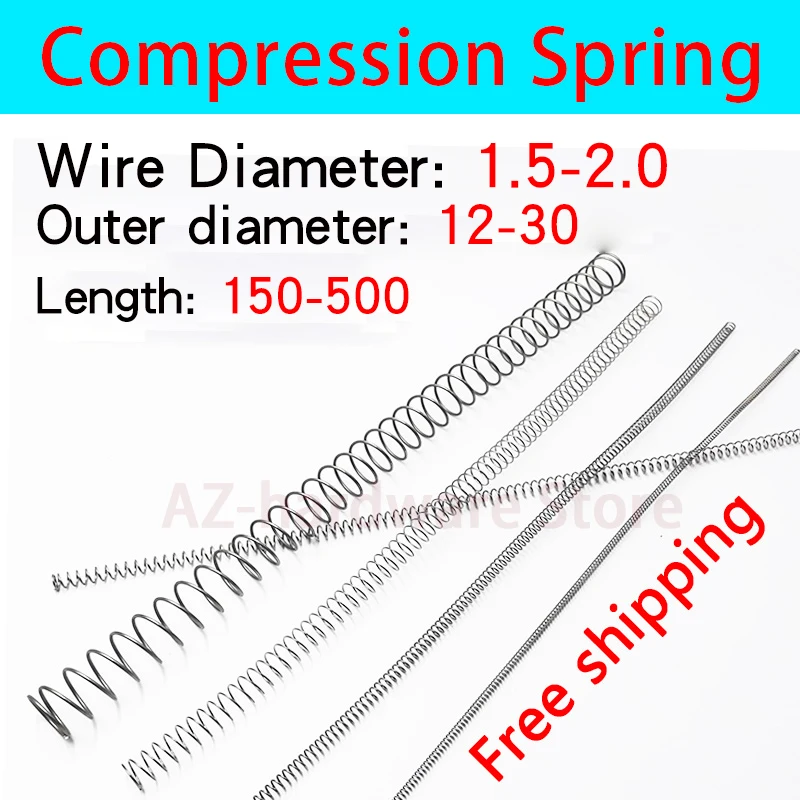 Ytype Compression Spring Wire Diameter 1.52.0mm, Outer Diameter 12mm30mm, Length 150500mm