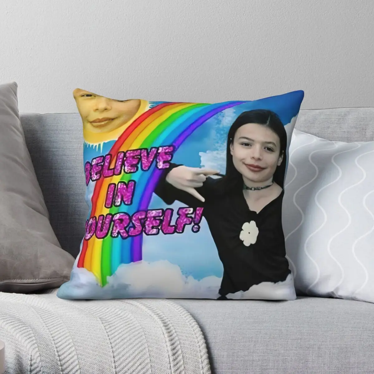 

Miranda Cosgrove ICarly Square Pillowcase Polyester Linen Velvet Pattern Zip Decorative Room Cushion Case 45x45