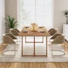 Farmhouse Dining Table for 6 to 8, 70.9 Inch Rectangular Wood Kitchen Table with Heavy Duty Metel Legs, Industrial Di 5