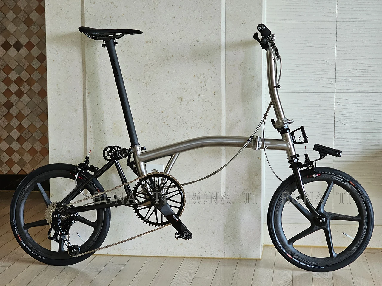 Gr9 Titanium Folding Bike Frameset, C-Line Titanium Brompton