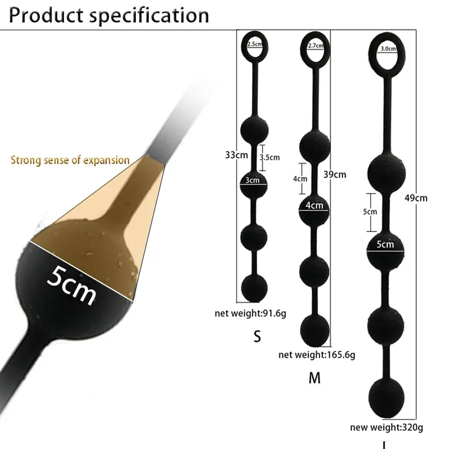 Anal Beads Sex Toys for Women Men Gay Buttplug Beads Long Butt Vagina Clit Pull Ring Ball Anal Stimulator Accessories