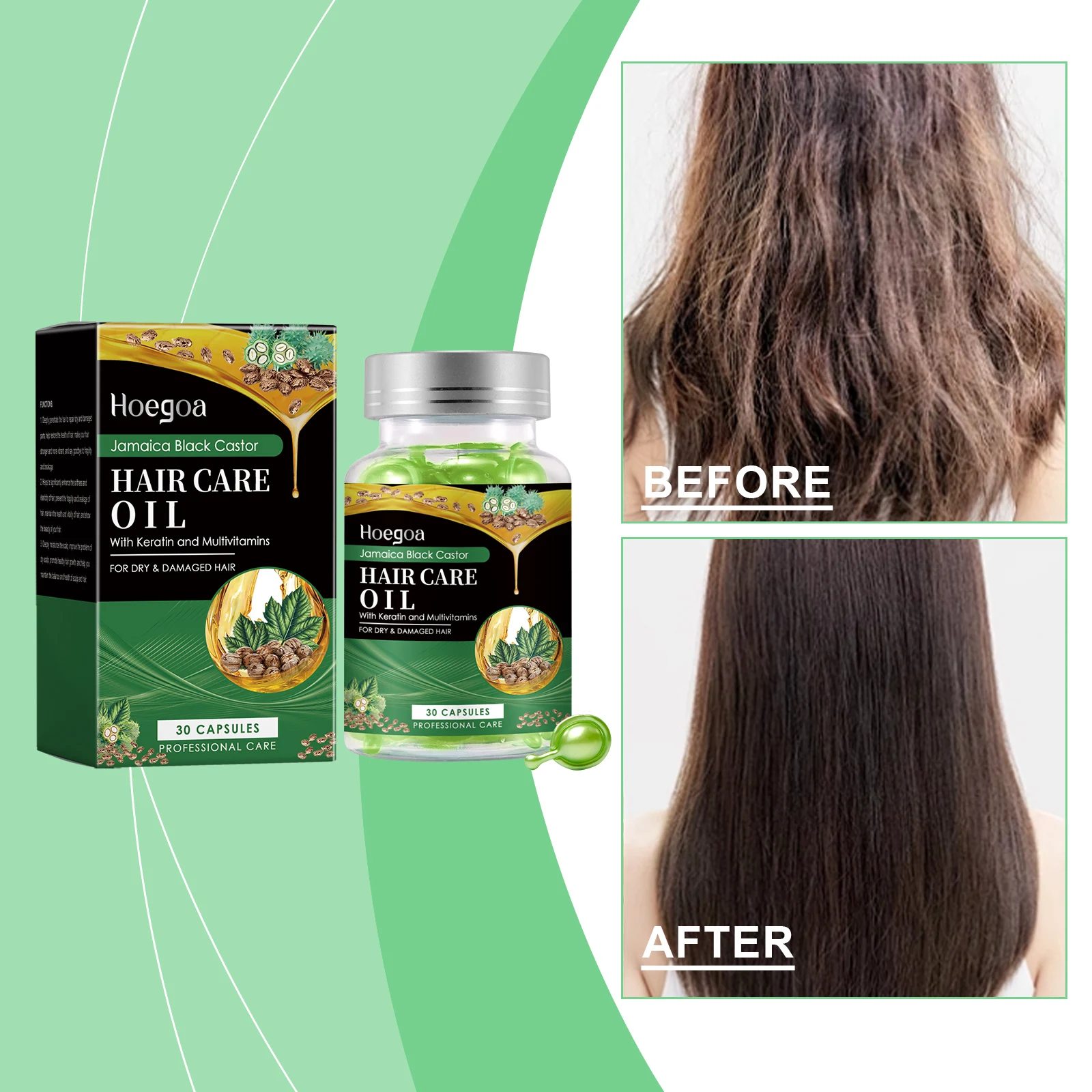 Castor Oil Vitamin Oil Hair Care Essence Keratin Oil Damaged Nutrition ...