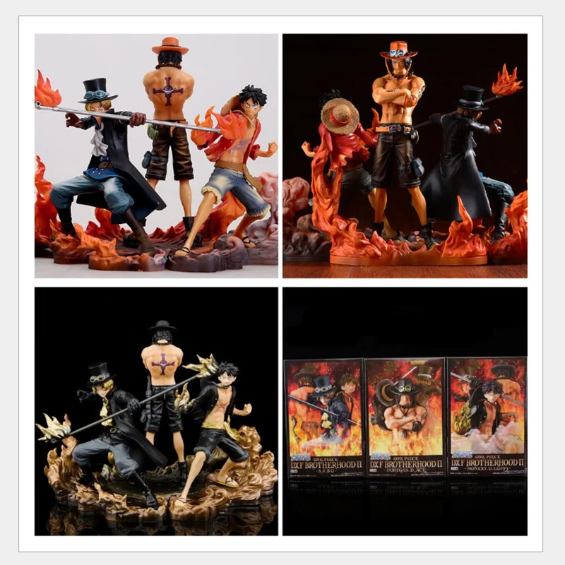 

3pcs/set One Piece Anime Figure Dxf Brotherhood Luffy Ace Sabo Manga Statue Action Figure One Piece Collectible Model Toy Decor