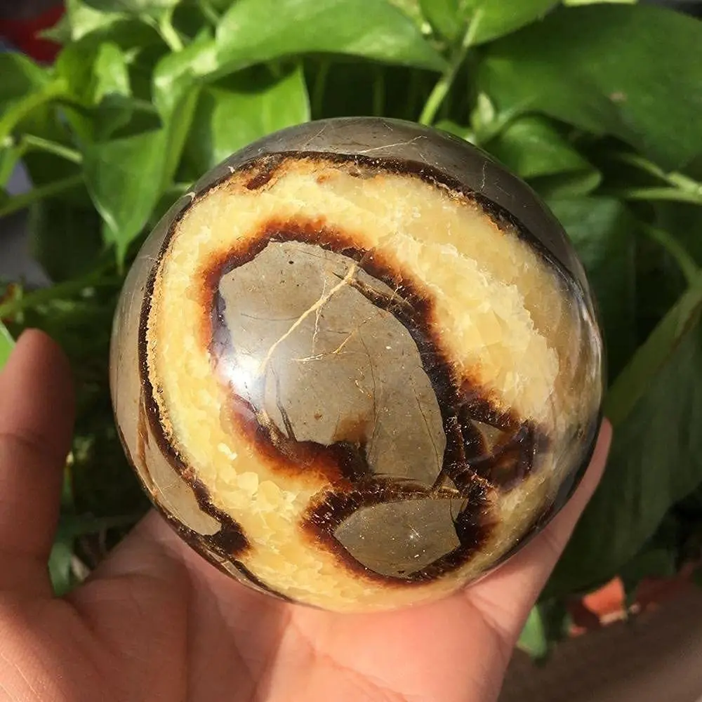 

80mm 5A+ Natural septarian sphere septarium Natural Dragon Stone Septarium Fossil Crystal Sphere Ball Healing Free shipping 1pcs
