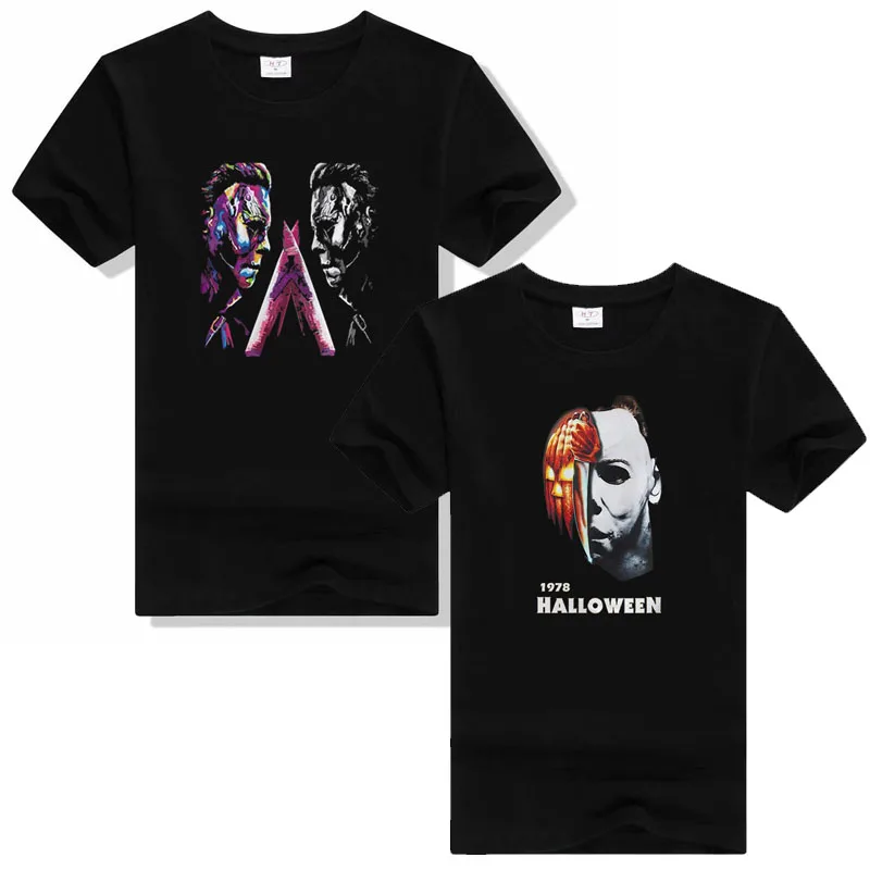 

Halloween Costume Horror T-Shirt for Men Michael Myers Clothes Classic Horror-Movie Character Tee Tops Gift Short Sleeve Blouses