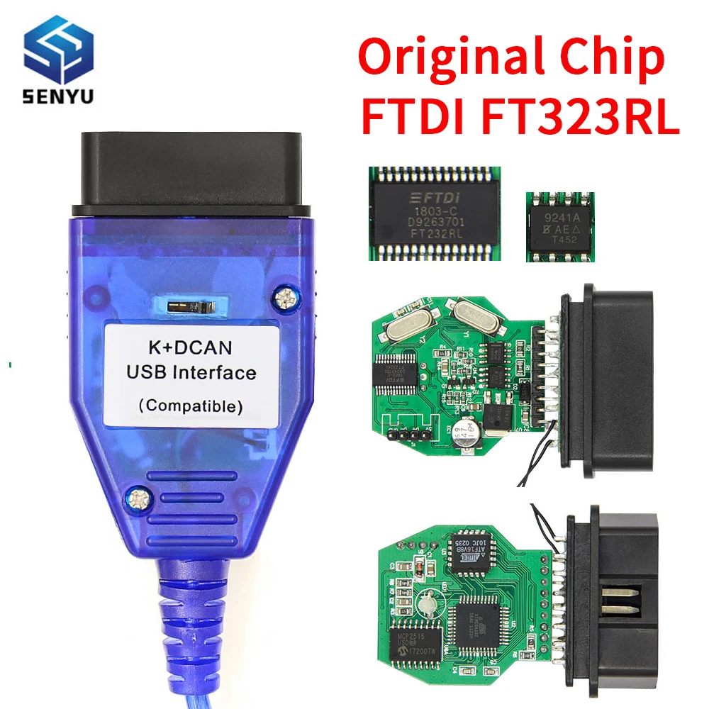 Per Bmw K + Dcan Strumento Diagnostico Per Auto Ftdi Ft232Rl Con Interruttore K Dcan K Can Obd 2 In-Pa Cavo Scanner E60 E90 E92 E93 Pk Ch340 Chip