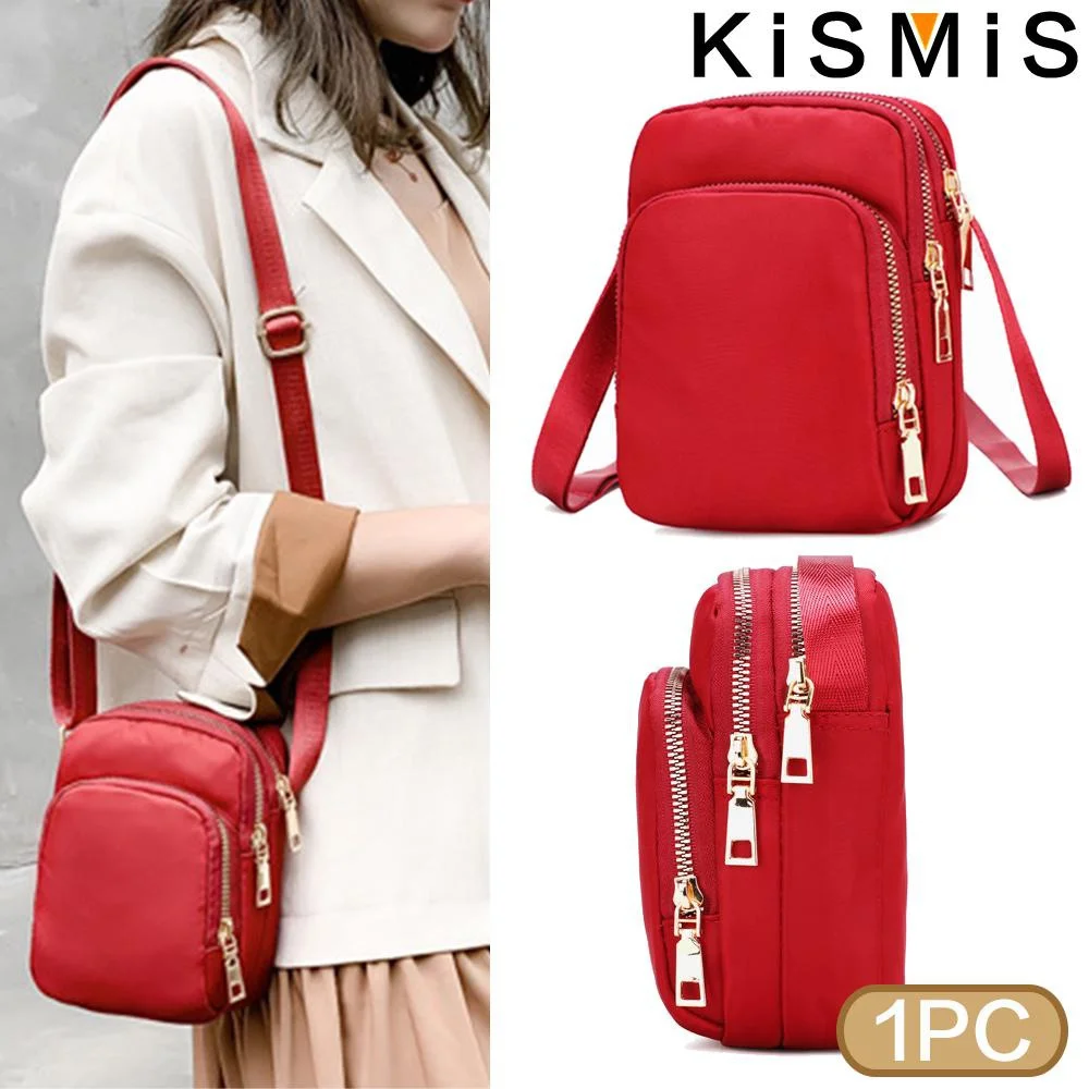 KISMIS Tragbare Damen-Umhängetasche – modische, schlichte Nylon-Handy- und Wechselschultertasche