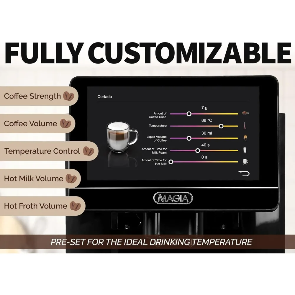 Fully Automatic Espresso Machine With Grinder - 19 Customizable Coffee Options - Auto-Cleaning For Easy Maintenance 2
