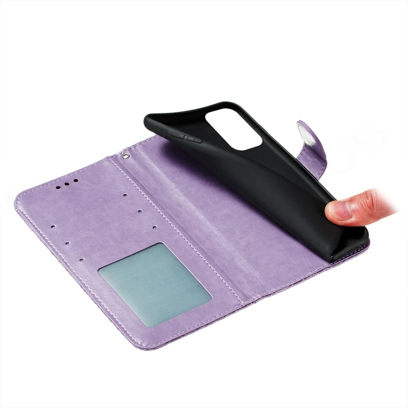 Floral Leather Flip Wallet Case – Elegant Flower Design with Card Slots and Stand Feature