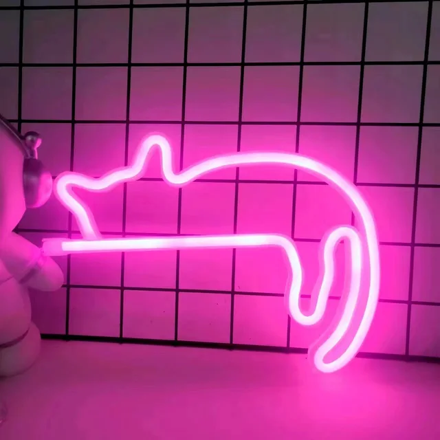 Cute Cat Wall LED Neon Sign Light For Party Gallery Pub Club Bar Pet Shop door Decoration Gifts 4