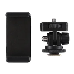 Universal Camera Hot Shoe Phone Holder & Flexible Tripod Adapter with Cold Shoe Mount (1 Set)