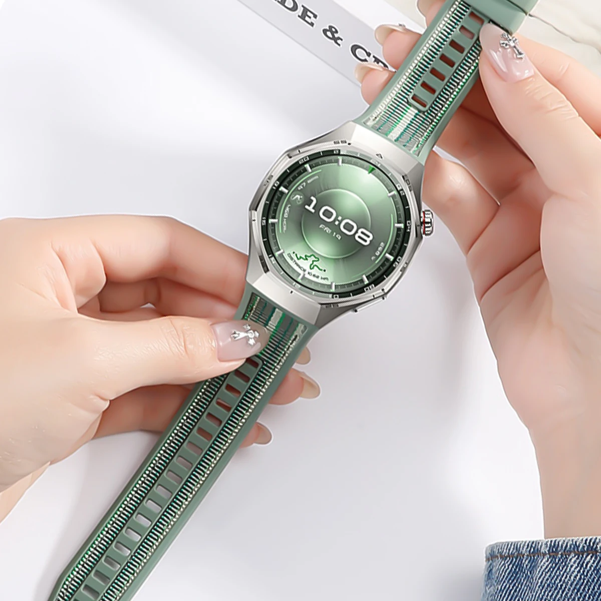 Silicone Nylon Composite Sports Strap Bracelet Wristband