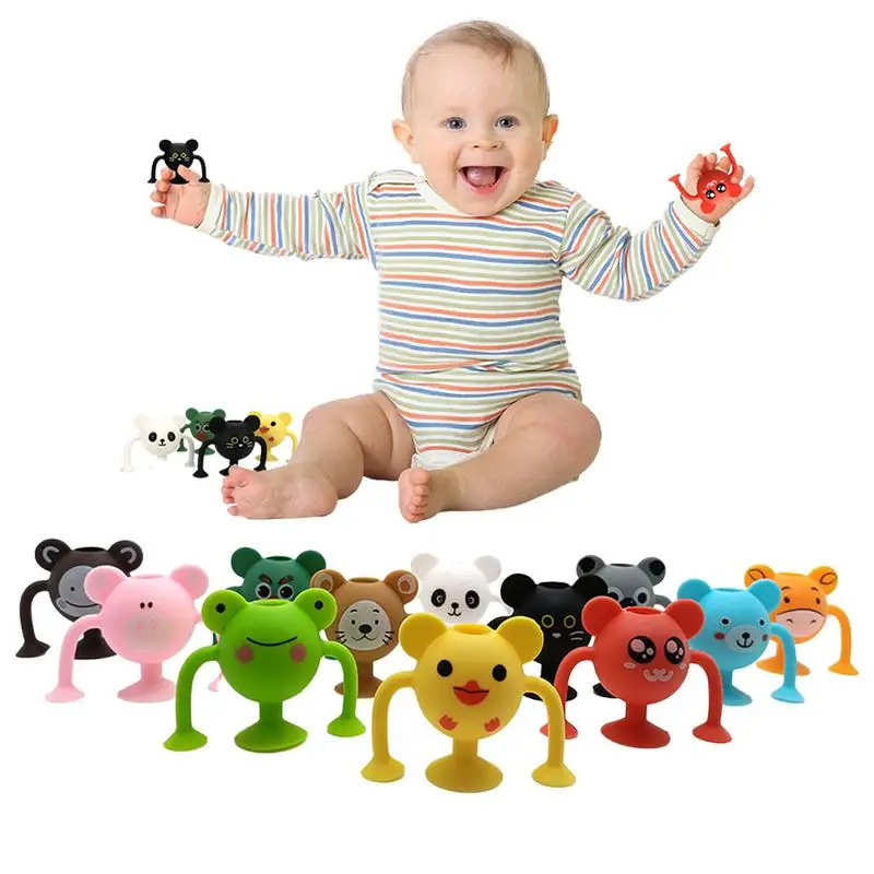 

Клейкие игрушки 12 шт., животные на присоске, сенсорные игрушки для дошкольного обучения, изысканные дорожные поездки, детские игрушки для путешествий