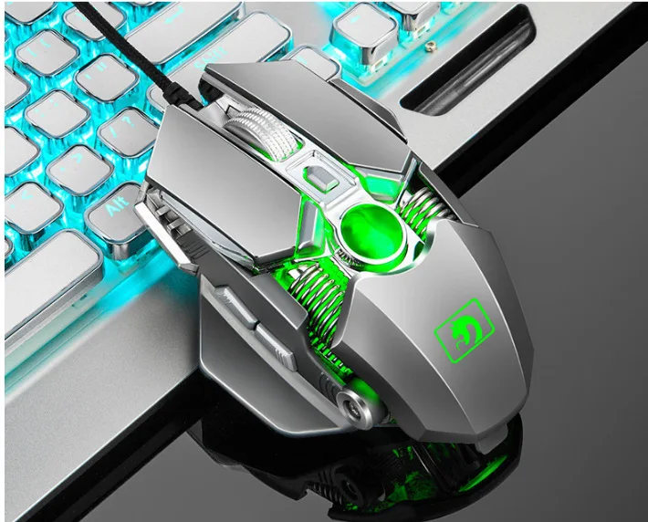 

Mechanical Gaming Mouse 4000DPI 8-key Programmable Wired Mouse Light Cool Automatic Gun for PUBG PC Gamer