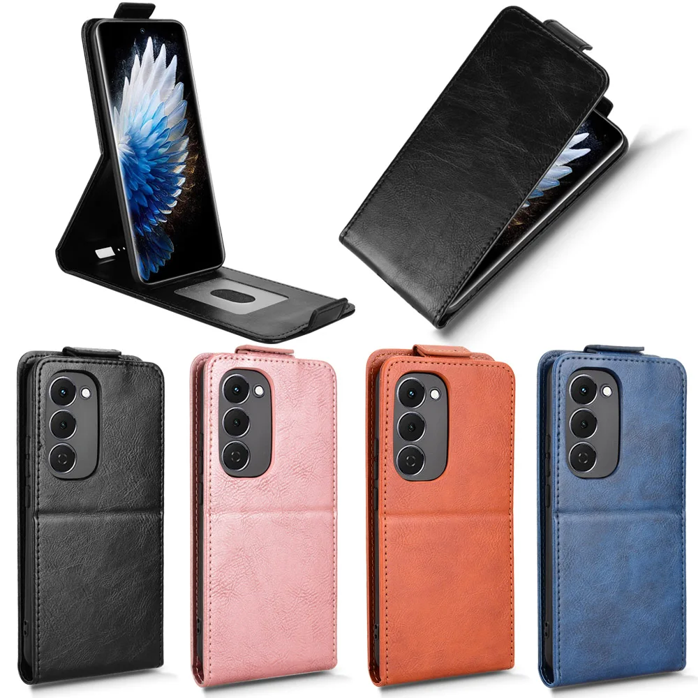 Vertical Retro Smooth Leather Case - Full Cover for Tecno Spark 40 Pro Plus Smartphone