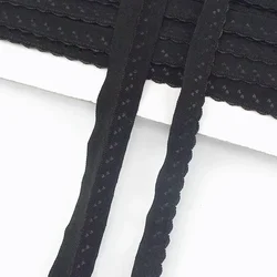 Colored Nylon Elastic Bands for Sewing and DIY Accessories - 11mm Width, 10/20/40 Meters (Black)