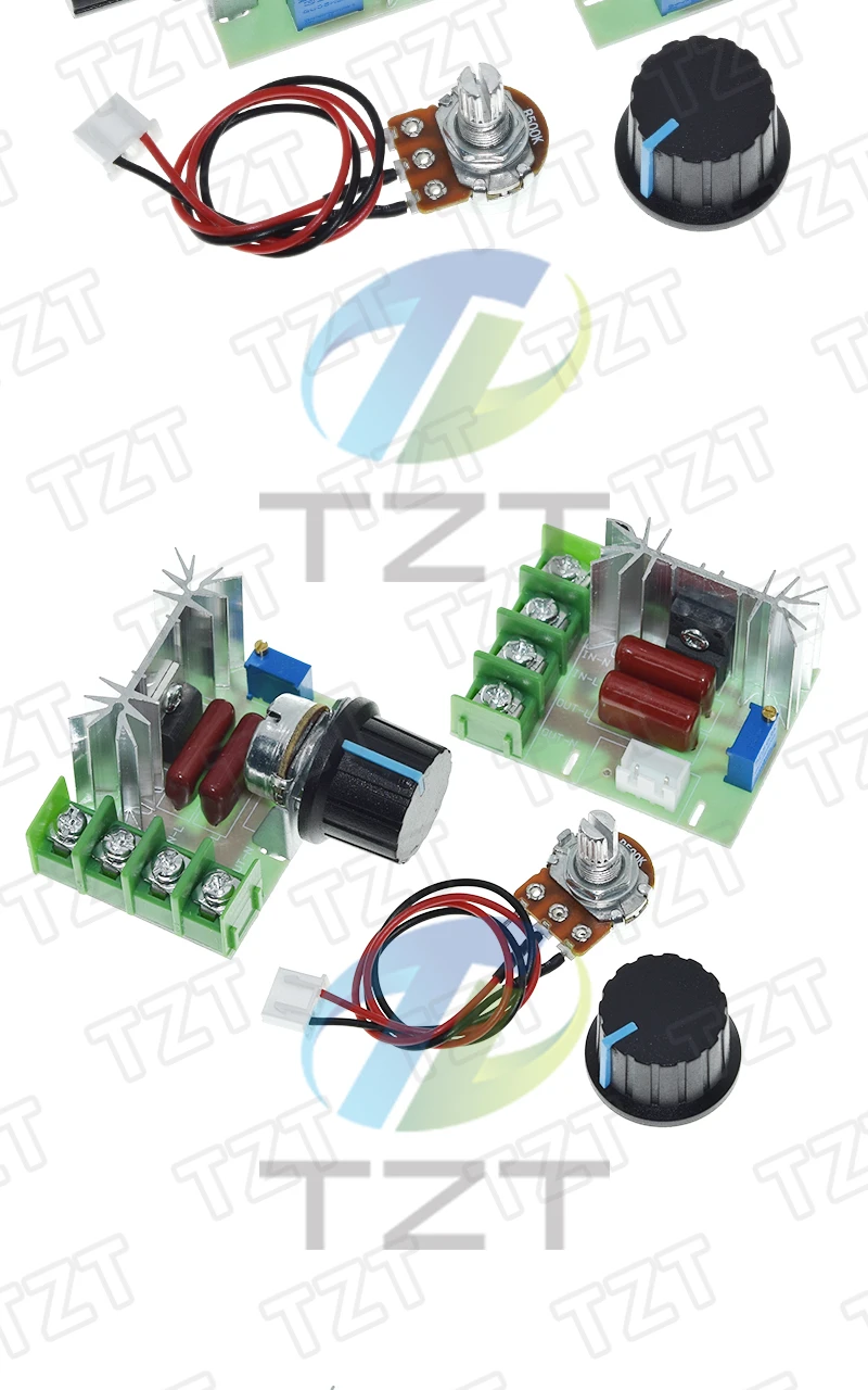 TZT 1/3PCS AC 220V 2000W SCR Spannungsregler Dimmen Dimmer Motor Drehzahlregler Spannungsreglermodul – Detail 4