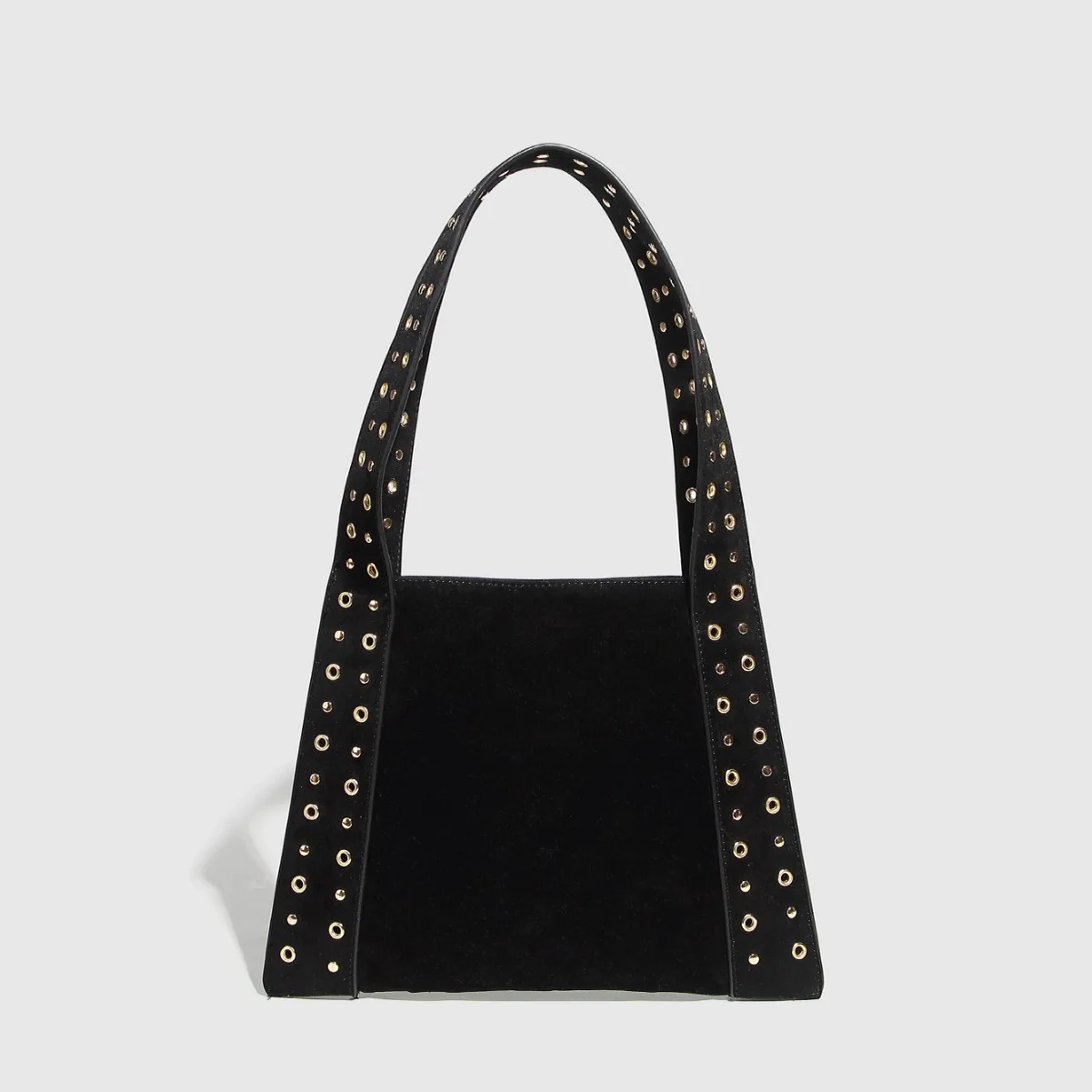 Luxury Designer Suede Shoulder Bags Vintage Commuter Rivet Tote Bags Crescent Underarm Bag Solid Color Trendy Armpit Bag