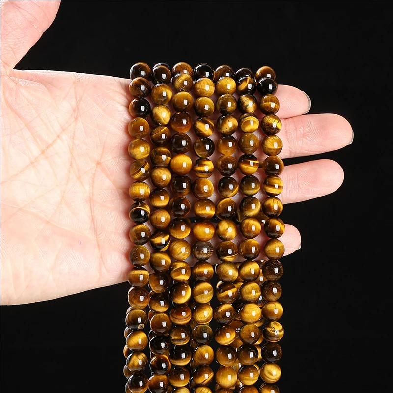 Wholesale Natural Yellow Tiger Eye Stone Bead Loose Spacer 4 6 8 10 12mm For Jewelry Making Diy Necklace Bracelet Accessoy 6