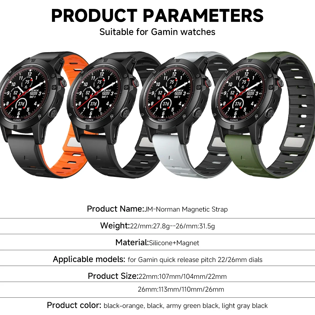 Magnetic Silicone QuickFit Watch Strap – Universal Fit, 26mm & 22mm