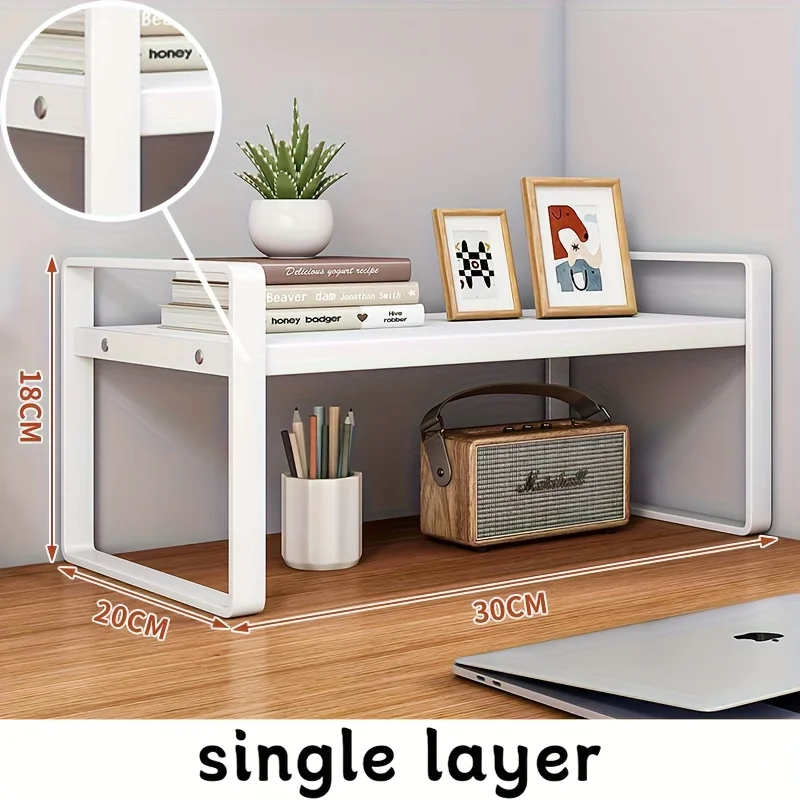 Compact Desktop Organizer Rack for Office and Dorm Desks - Ideal Small Bookshelf Solution