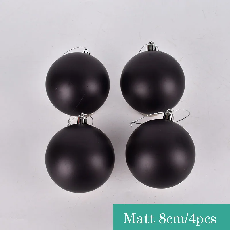 thumbnail image 1 of Bola de Navidad de plástico ecológica de color negro de 4 a 15 cm para decoración de árbol de Navidad, colgante para regalo de Año Nuevo, 1 of 5