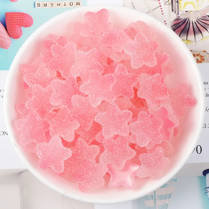 15pcs Slime Charms Soft Candy Resin Star Additives Supplies DIY Kit Filler Decor For Fluffy Clear Cloud Slime Clay 18mm 3