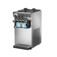 Machine à crème glacée molle avec 3 distributeurs 220V, fabrication de crème glacée molle au yaourt pour magasin de collations et de desserts 4