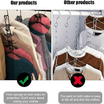 5PCS Space Saving Closet Hangers with Hooks 1