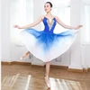 Long Adult Women Children Ballet Tutu Dress Gradient Modern Dance Costumes Performance Ballerina Chiffon Ballet Dress