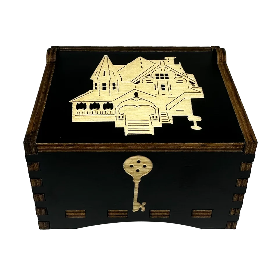 Houten Muziekdoos met dansende lieveheersbeestjes - 7435135189109