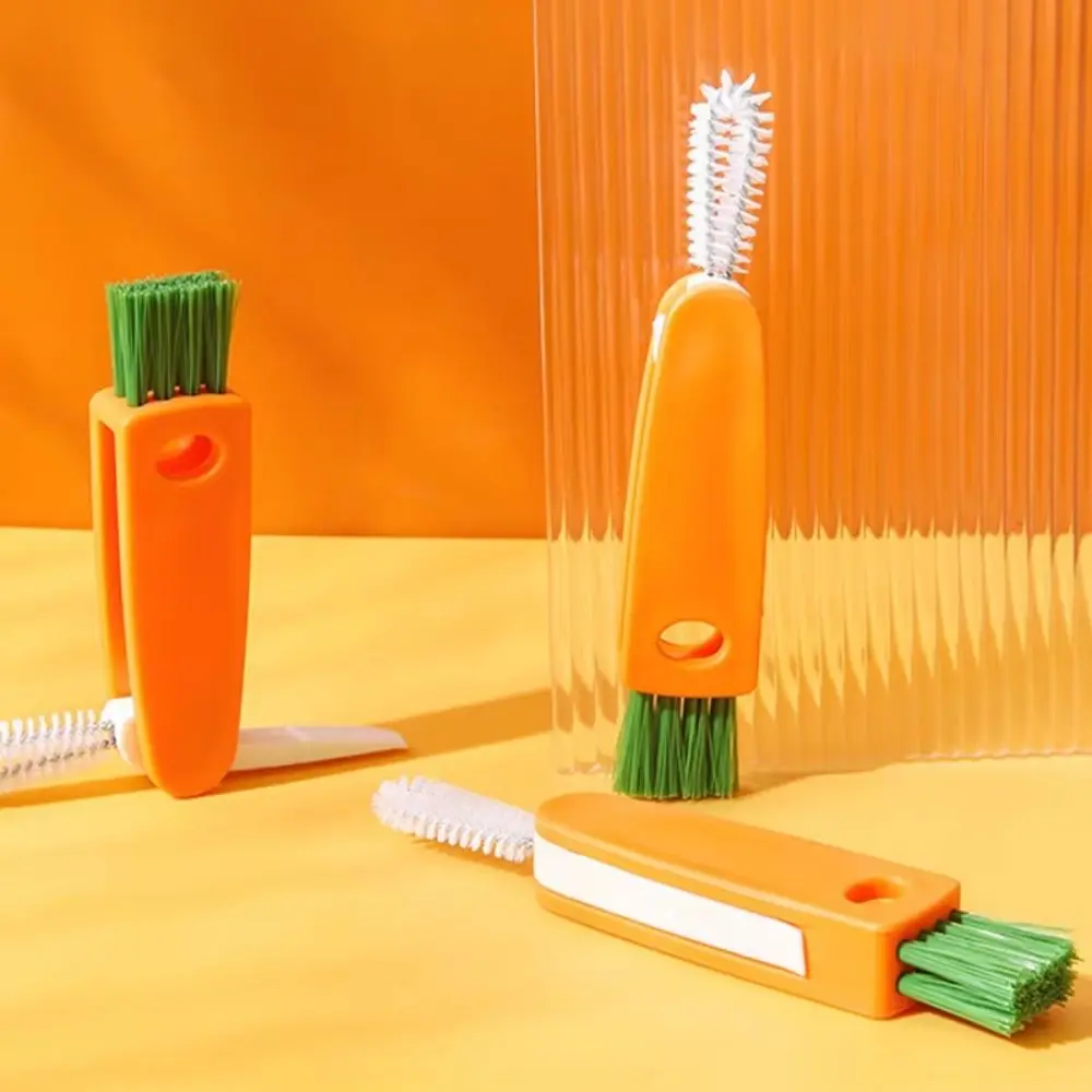 Cartoon Bottle Gap Cleaner Brush 360° Rotatable Flexible Design Silicone Bottle Cleaner Straw Cleaner Multi-Functional