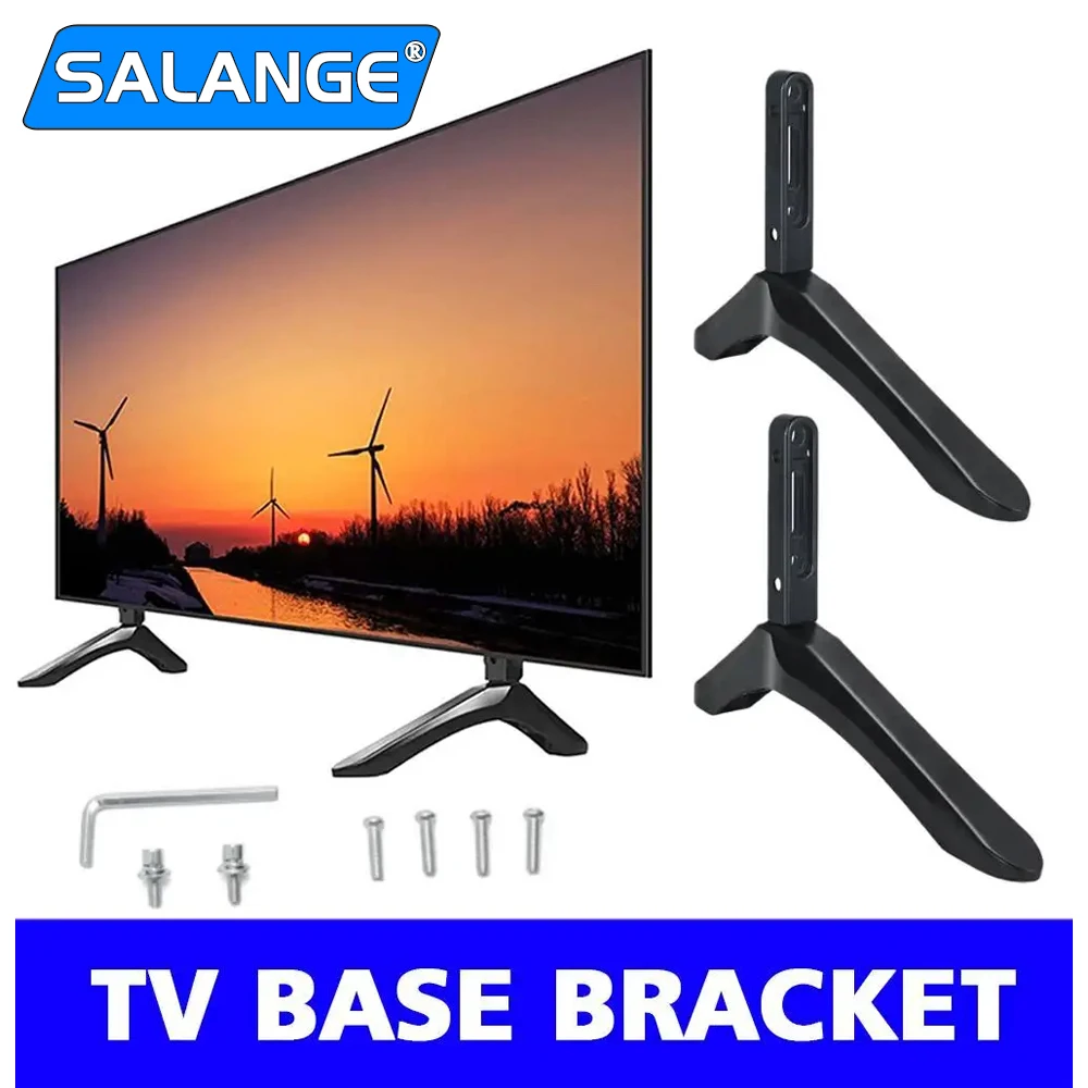 Supporto Base Per Supporto Tv Universale In Alluminio Da 2 Pezzi Per Samsung Per Vizio Per Supporto Da Tavolo Per Staffa Tv Nera Per Tv Lcd Sony
