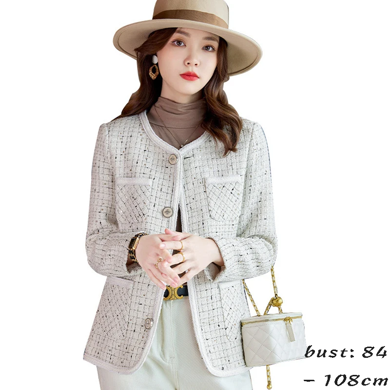 High quality blazer for women wool blend jacket single breasted new spring 2024 elegant fashion clothes -white green