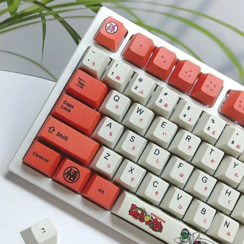 

Anime Dragon Ball Goku 126 Keys PBT Personality Tail Gaming Keycaps for Cherry MX Mechanical Keyboard Key Cap