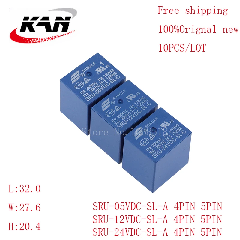 

Free shipping 10pcs relay SRU-05VDC-SL-A SRU-12VDC-SL-A SRU-24VDC-SL-A -C 5VDC 12VDC 24VDC 10A 250VAC 4PIN/5PIN T70 Original New