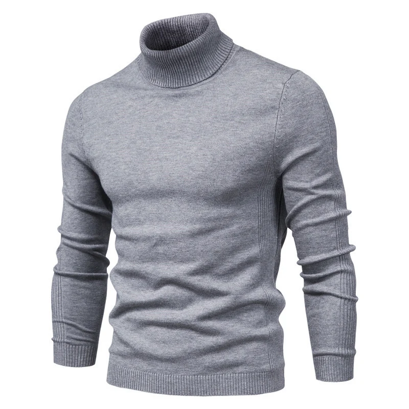 Winter Turtleneck Thick Mens Sweaters Casual Turtle Neck Solid Color High Quality Warm Slim Luxury Brand Men's Sweaters Pullover