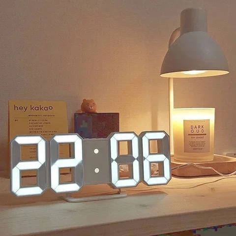 

LED Digital Wall Clock Alarm Clock Wall Hanging Table Desk Electronic Digital Clock With 3 Levels Brightness Home Decor